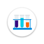 test tube icon round